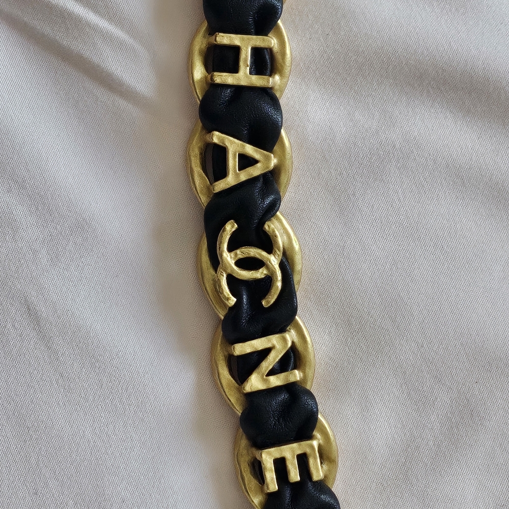 Chanel Black and Gold Chain Belt